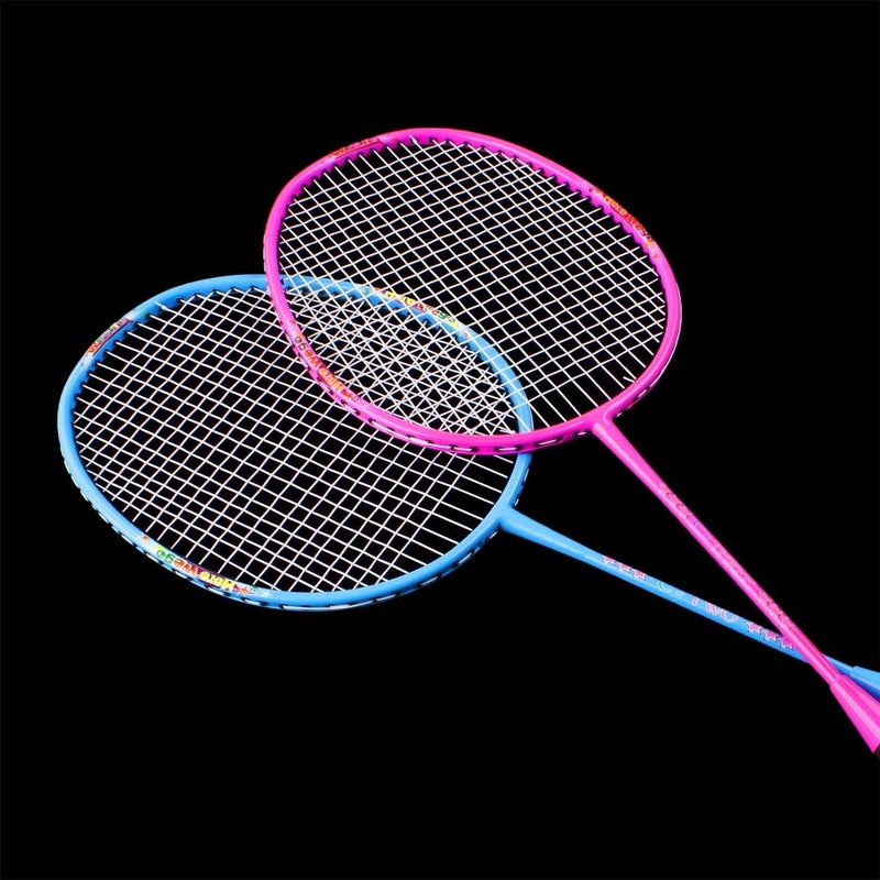 Senston Lightweight Beginner Badminton Set | 2 Rackets, 2 Shuttlecocks, Carry Bag Pink and Blue - Image 2
